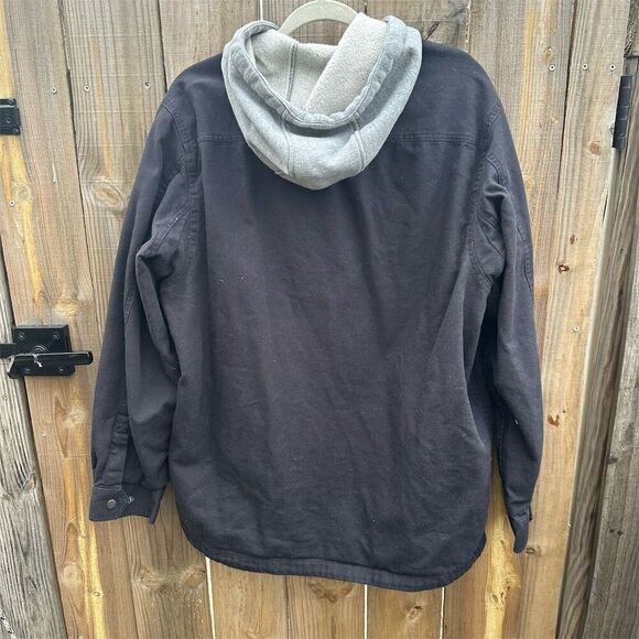 Duluth Trading Co Men's Quilted Hooded Jacket Gray Plaid Size L - Picture 4 of 5